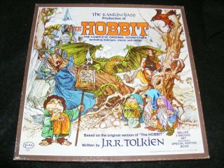 1977 Rankin/ Bass The Hobbit Boxed 2 Lp With Book Set Buena Vista Tolkien Classc