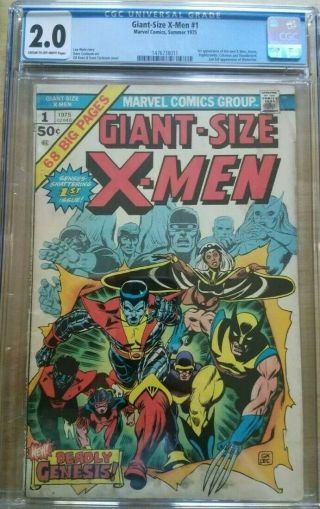 Giant - Size X - Men 1 - 1st App Of Storm,  Nightcrawler,  & Colossus - Cgc 2.  0 - 