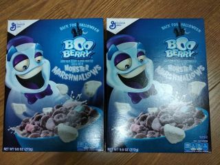 General Mills Boo Berry Cereal Box 2x