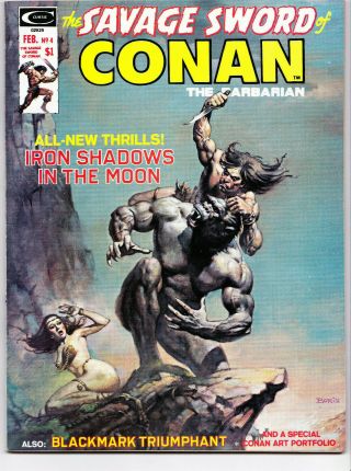 Savage Sword Of Conan 4 1975 Vf Cond.  Conan Comic Portfolio,  Blackmark,  More