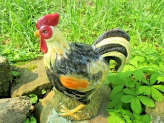 Vintage Ceramic Hand - Painted Rooster Chicken Figurine Statue - 11 1/4 " Tall