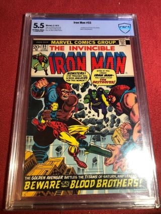 Iron Man 55 (feb 1973, ) 1st Thanos,  Drax The Destroyer,  Blood Brothers 5.  5 Cbcs