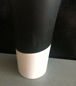 Starbucks White Ceramic Porcelain Travel Mug w/ Black Rubber Grip 2009 14oz 2