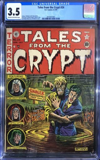 Tales From The Crypt 24 - Cgc 3.  5 C/ow - Key Feldstein Cover - Ec Comics