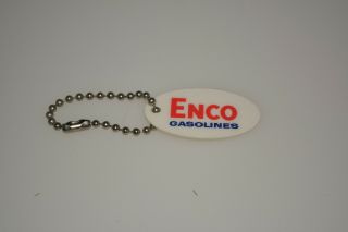 Vintage Enco Gasoline Happy Motoring Gas Oil Keychain Esso Humble Advertising
