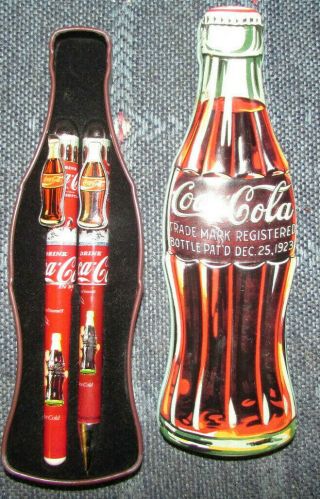 Coca Cola Pen And Automatic Pencil Set In A Collectable Gift Tin No Box