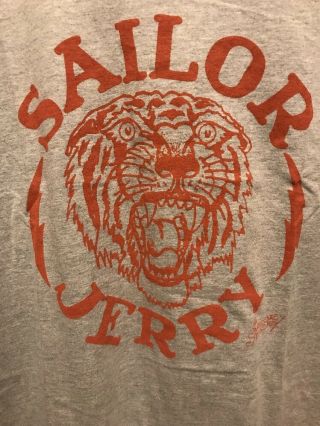 SAILOR JERRY RUM Men ' s L OFFICIAL NWT TIGER BOLT TATTOO Tank Top T Shirt 3