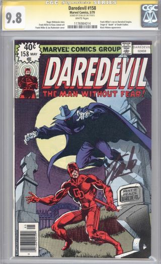 Daredevil 158 Cgc 9.  8 Ss - 1st Frank Miller - Signed By Stan Lee