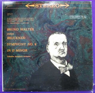 Bruno Walter Bruckner Symphony No.  9 Lp Stereo Columbia 6 Six Eye