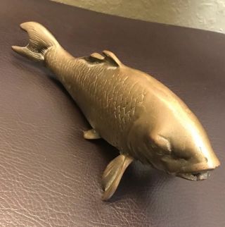 Vintage Brass Fish Figurine Koi Carp Paperweight