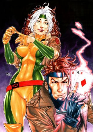 Rogue And Gambit (11 " X17 ") By Fred Benes - Ed Benes Studio