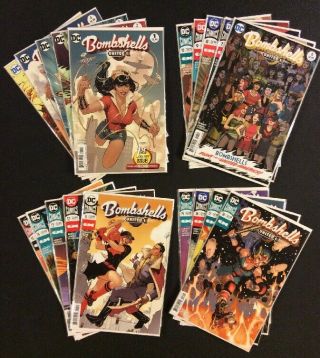 Bombshells United 1 - 19 Comic Books Full Series Pin - Ups Wonder Woman Dc Vf/nm