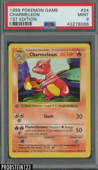 1999 Pokemon Game 1st Edition 24 Charmeleon Psa 9