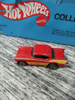 Vintage Hot Wheels Redline 57 Chevy In Red.