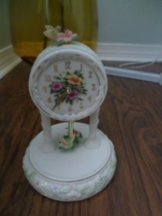 Porcelain Avon Collectible Hummingbird Anniversary Clock (no Dome)