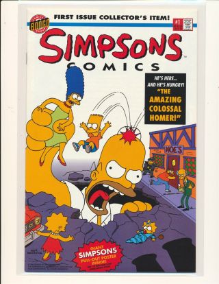 Simpsons Comics 1 (1993) Premier Issue Fantastic Four 1 Cover Swipe Nm -