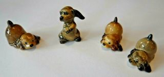 4 Vtg Hagen Renaker Cocker Spaniel Dogs Puppy Puppies Miniature Figurines Tiny