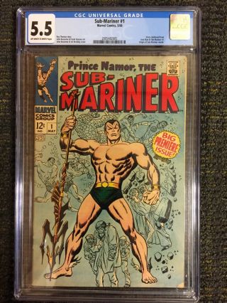 Prince Namor,  The Sub - Mariner 1,  May 1968,  Cgc 5.  5,  Premier Issue