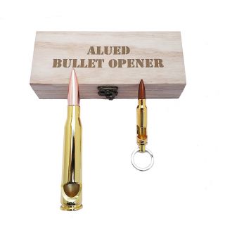 50 Caliber Bmg Bullet Beer Bottle Opener,  Keychain Combo Pack With Wooden Box