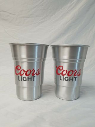 Set Of 2 Coors Light Nhl 22 Ounce Aluminum Beer Cups