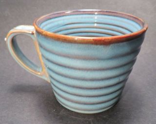 Starbucks Light Blue Ribbed Coffee Mug (2008) 12 Oz