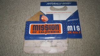 - Vintage - Mission Of California /,  6 Bottle,  Cardboard Carrier,  Nos