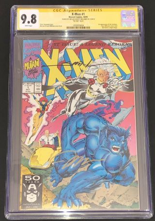 X - Men 1 Cover A Cgc 9.  8 Signed Jim Lee & Scott Williams 1991 Beast Jean Grey