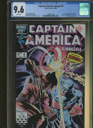 Captain America Annual 8 Cgc 9.  6 | Marvel 1986 | 1st Overrider & T.  E.  S.  S.  - One.