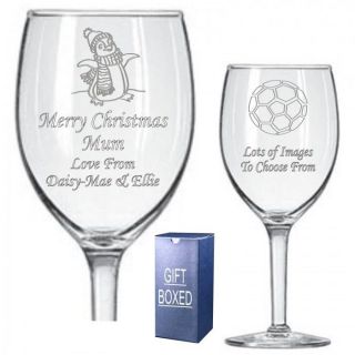 Engraved Wine Glass Husband Wife Fiancee Christmas Birthday Gift 073