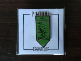 SDCC 2019 Peanuts Snoopy Astronaut All Systems Are Go Green Pennant Pin,  Patch 3