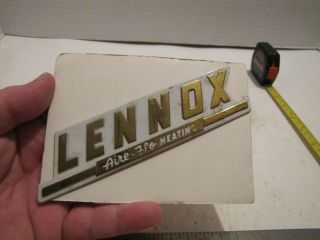Vintage Lennox Aire - Flo Heating Heating Unit Name Plate