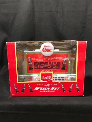 1995 Coca Cola Digital Alarm Clock W Night - Light Vintage Advertising