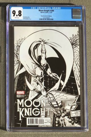 Cgc 9.  8 Moon Knight 200 Bill Sienkiewicz Remastered Sketch Variant Issue 1:1000