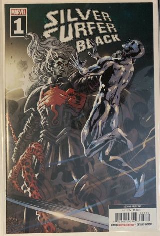 Silver Surfer Black 1 Nm - 2nd Print Spoiler Variant Cover Knull Donny Cates Hot
