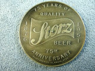 Vintage Storz Beer 75th Anniversary (1951) Spinner Coin/token/medal.
