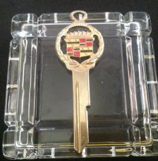 Rare Vtg Cadillac Key Classic Logo Crest Key C1950s - 1960s Blank - Gold Plated