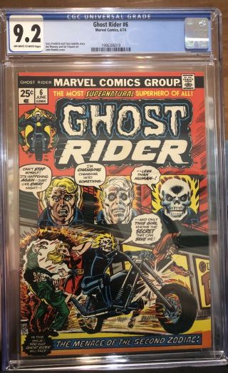 Ghost Rider 6 Cgc 9.  2 Menace Of The Second Zodiac Marvel Comics