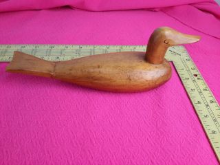 Vintage Carved Wood Wooden Duck Decoy Decor 10 Inches Long