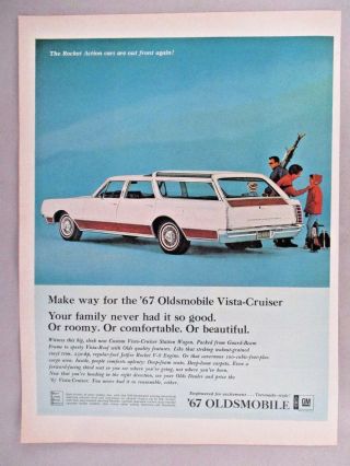 Oldsmobile Vista - Cruiser Station Wagon Print Ad - 1966 1967 Model