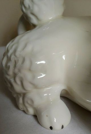 LARGE Vtg ceramic glazed BOY POODLE dog collar 1st quality figurine 4