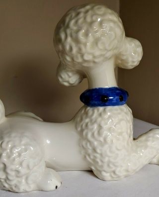 LARGE Vtg ceramic glazed BOY POODLE dog collar 1st quality figurine 5