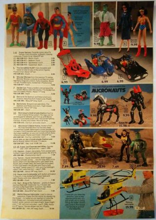 1978 Vintage Paper Print Ad Micronauts Joe Batmobile Heroes Buddy L