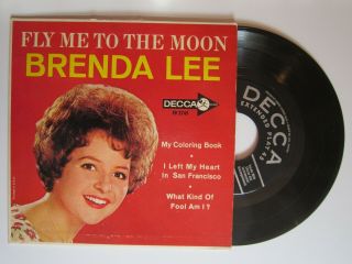 Brenda Lee - Fly Me To The Moon - Rare 1961 Decca Canada Ep & Picture Sleeve