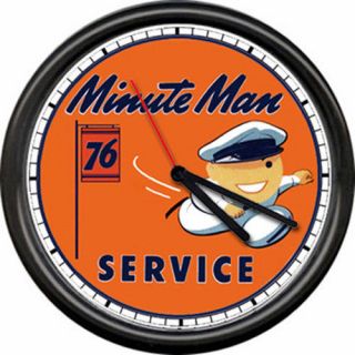 Minute Man Attendant Union 76 Gas Station Pump Oil Dealer Retro Sign Wall Clock
