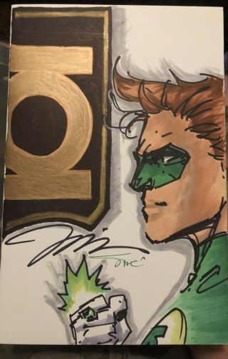 Jim Lee Green Lantern Sketch On Blank Cover Colored By Alex Sinclair