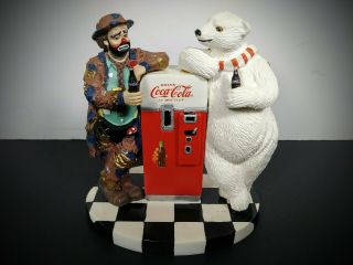 Coca Cola Featuring Emmett Kelly&coke Bear " Cool Off With Coke " Figurine