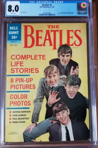Beatles 1 Complete Life Stories 1964 Cgc Graded 8.  0 Dell Giant