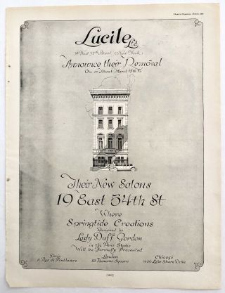 Vtg 1921 Advertising Lucile Ltd.  Salon Nyc Print Ad
