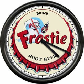 Frostie Root Beer Rootbeer Diner Soda Sign Wall Clock