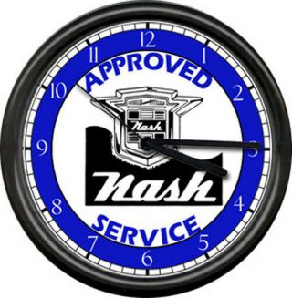Nash Automobile Retro Vintage Logo Sales Service Parts Dealer Sign Wall Clock
